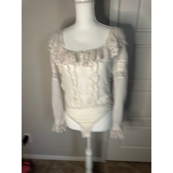 FREE PEOPLE INTIMATELY Size Small Long Sleeve Lacy Boho Bottom Attachement - Picture 1 of 6